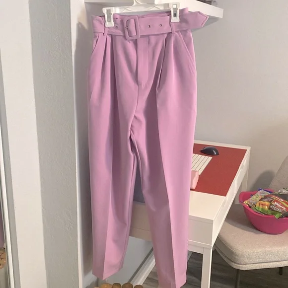 Zara Women's Purple High-Waisted Pants - Picture 10 of 10